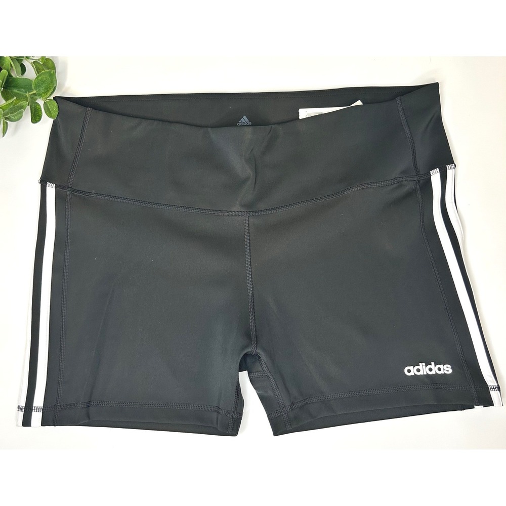 Adidas NWT 2XL Black Climalite Training Shorts‎ 3 Stripe Athletic Performance
